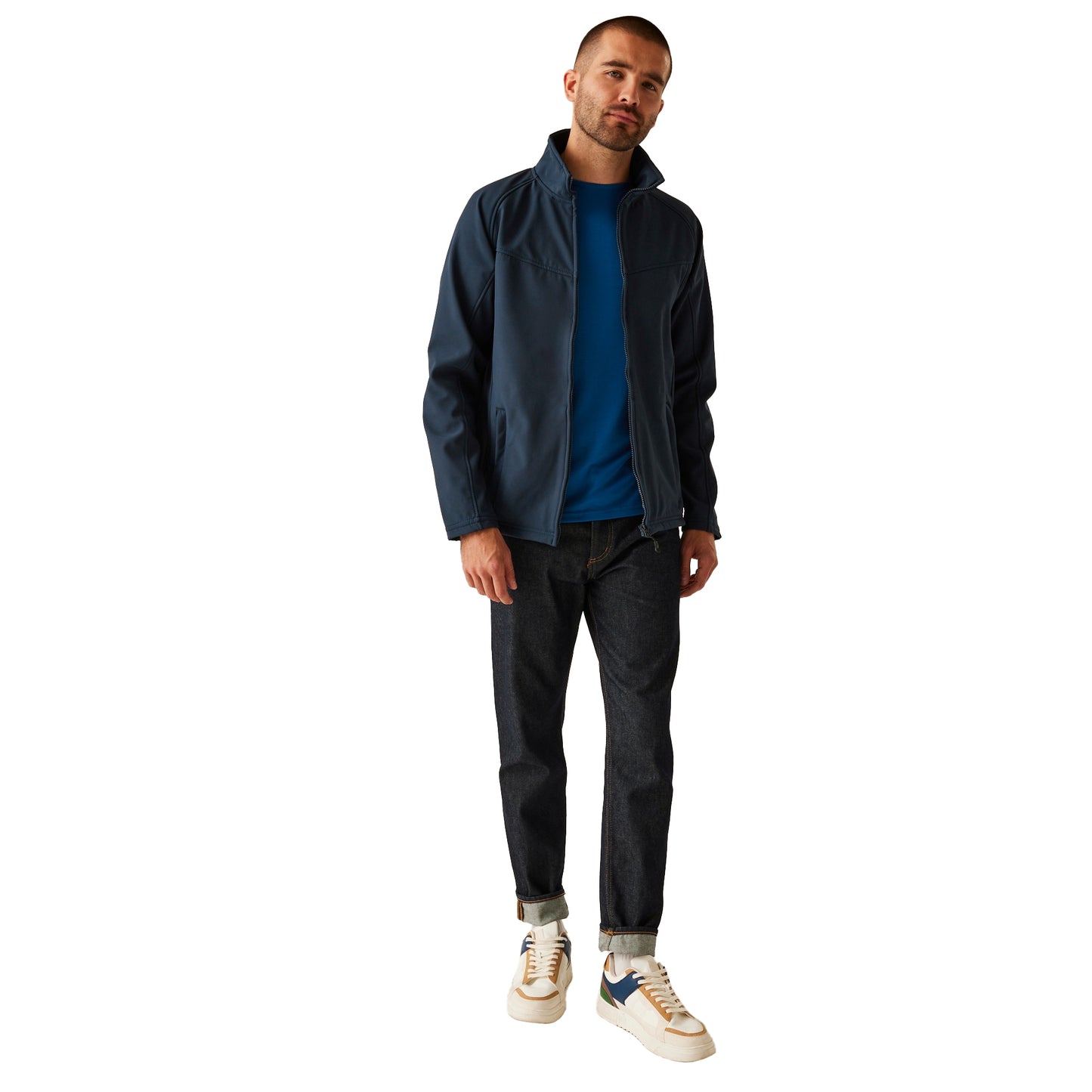 Navy - Side - Regatta Professional Mens Uproar Soft Shell Jacket