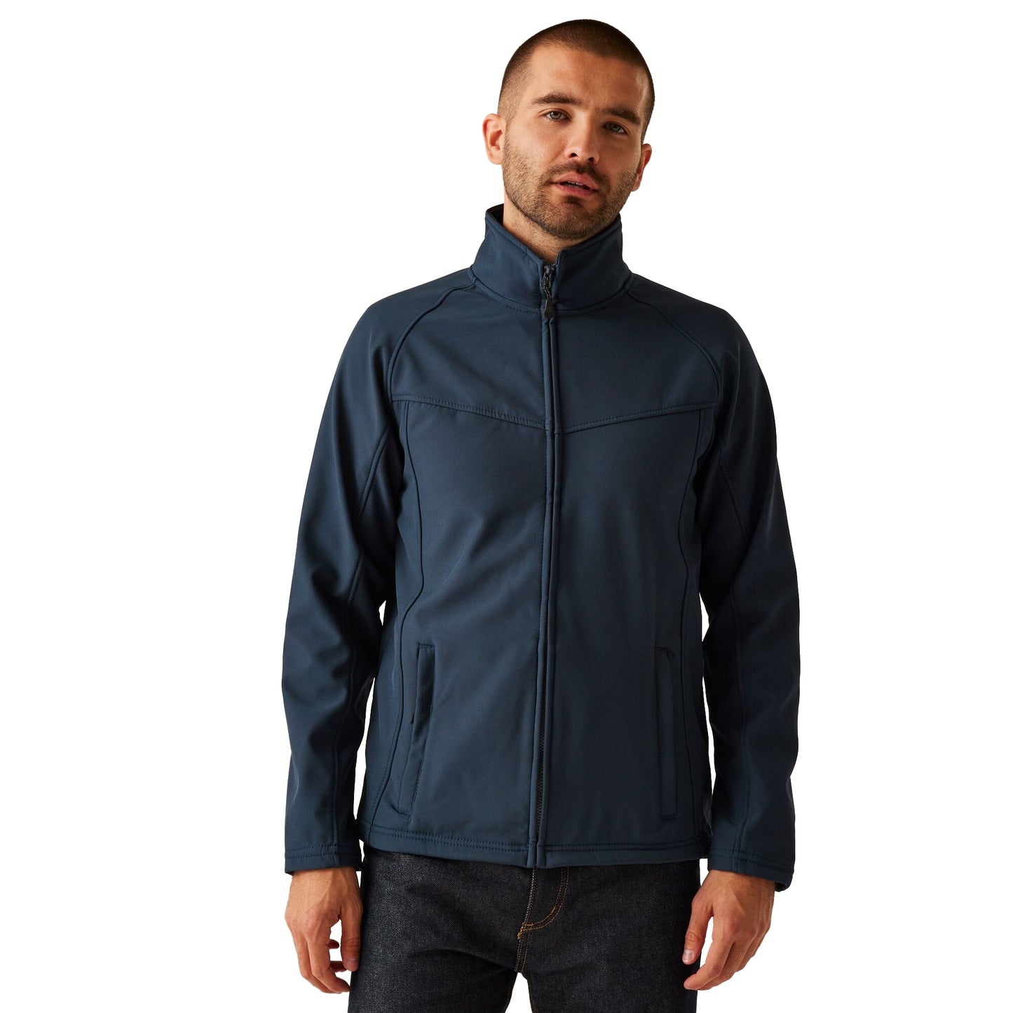 Navy - Front - Regatta Professional Mens Uproar Soft Shell Jacket