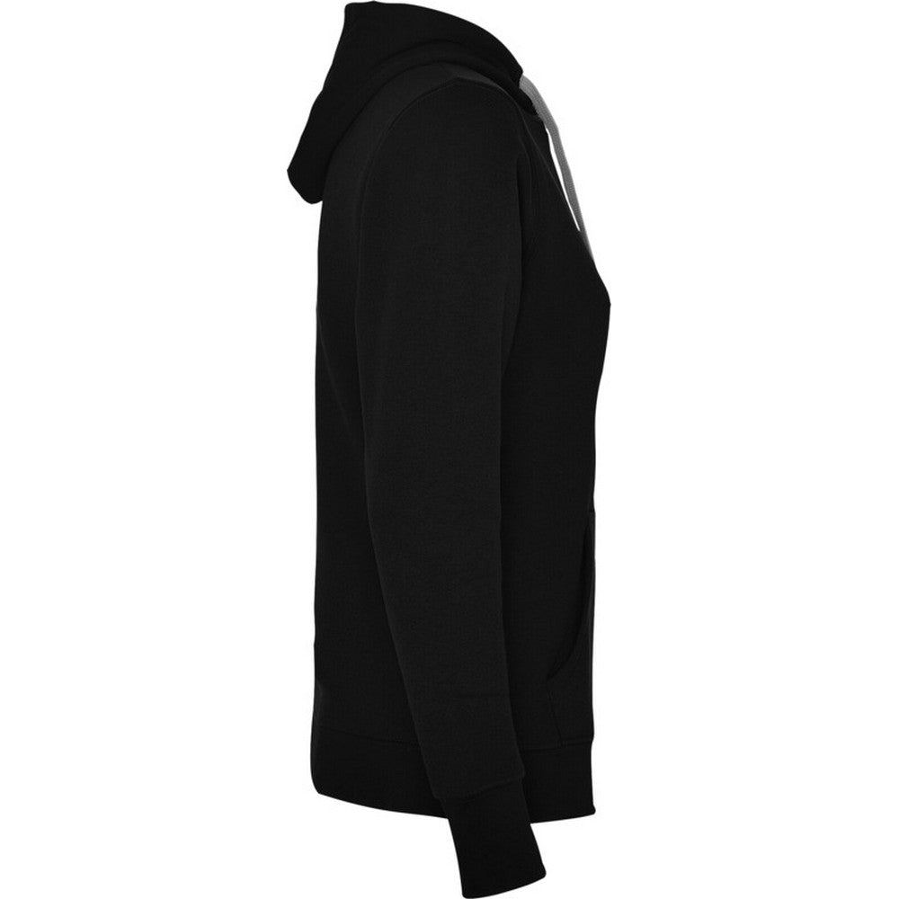 Black-Heather Grey - Side - Roly Womens-Ladies Urban Hoodie