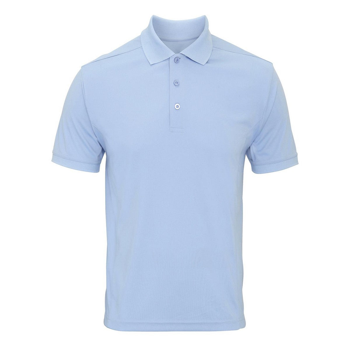 Light Blue - Front - Premier Mens Coolchecker Polo Shirt
