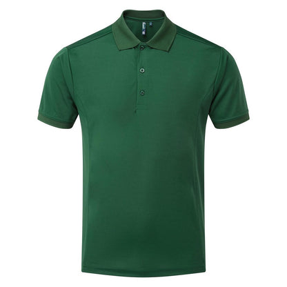 Bottle Green - Front - Premier Mens Coolchecker Polo Shirt