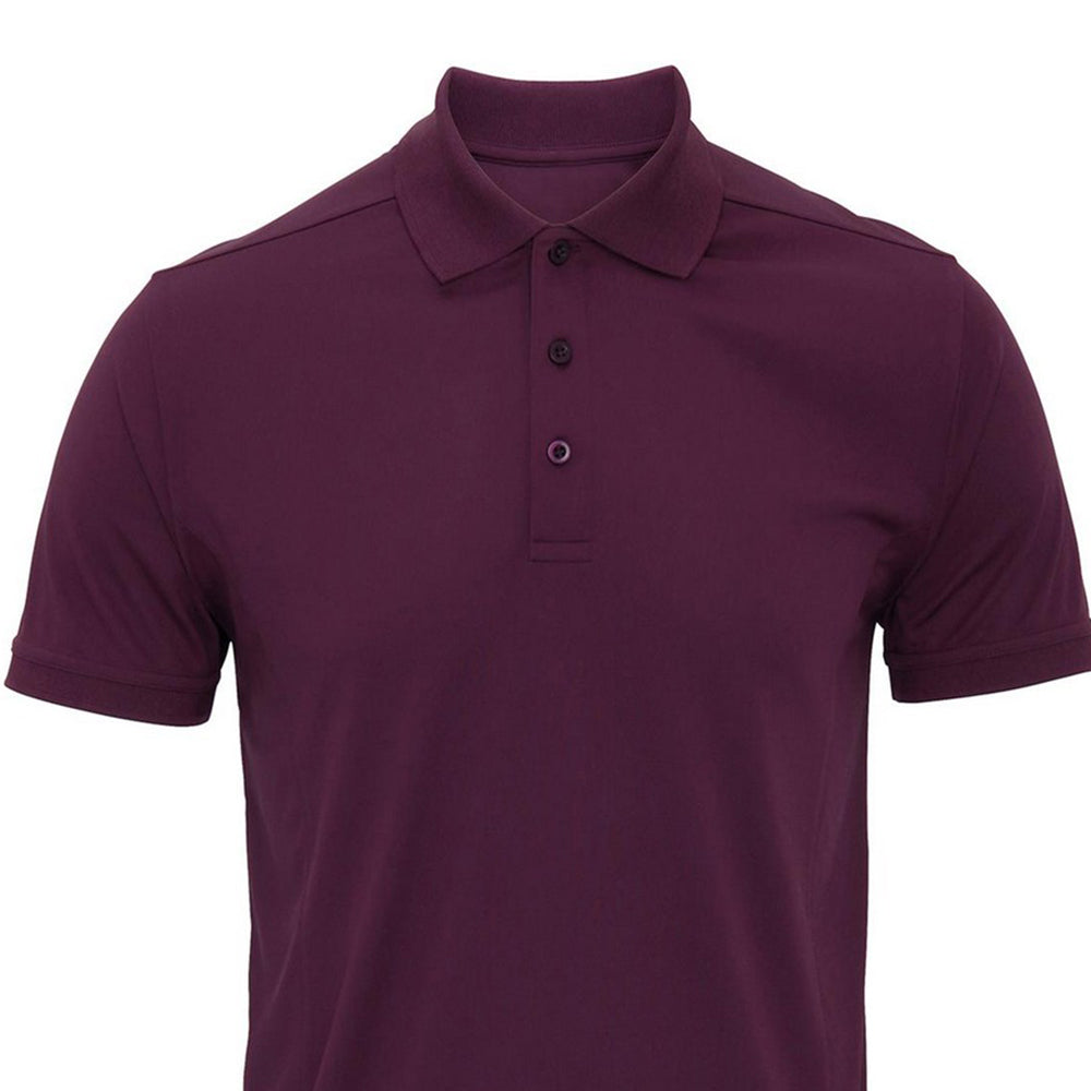 Aubergine - Back - Premier Mens Coolchecker Polo Shirt