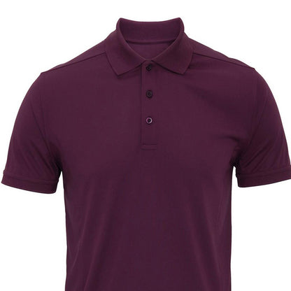 Aubergine - Back - Premier Mens Coolchecker Polo Shirt
