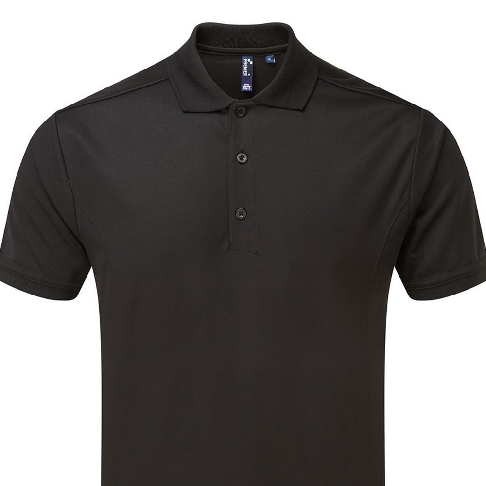 Black - Back - Premier Mens Coolchecker Polo Shirt