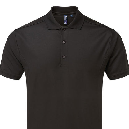 Black - Back - Premier Mens Coolchecker Polo Shirt