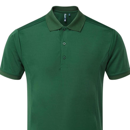 Bottle Green - Back - Premier Mens Coolchecker Polo Shirt
