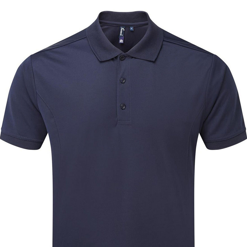 Navy - Back - Premier Mens Coolchecker Polo Shirt