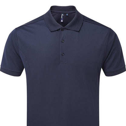 Navy - Back - Premier Mens Coolchecker Polo Shirt