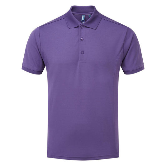 Purple - Front - Premier Mens Coolchecker Polo Shirt