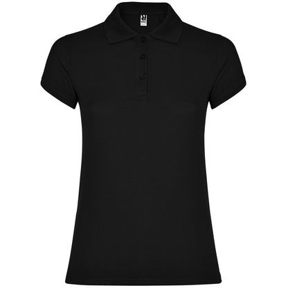 Black - Front - Roly Womens-Ladies Star Polo Shirt