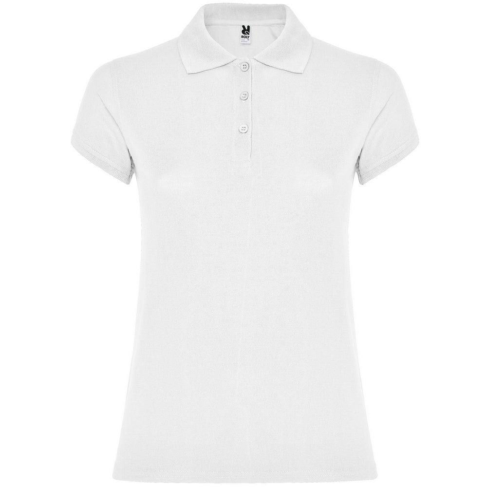 White - Front - Roly Womens-Ladies Star Polo Shirt