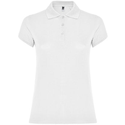 White - Front - Roly Womens-Ladies Star Polo Shirt