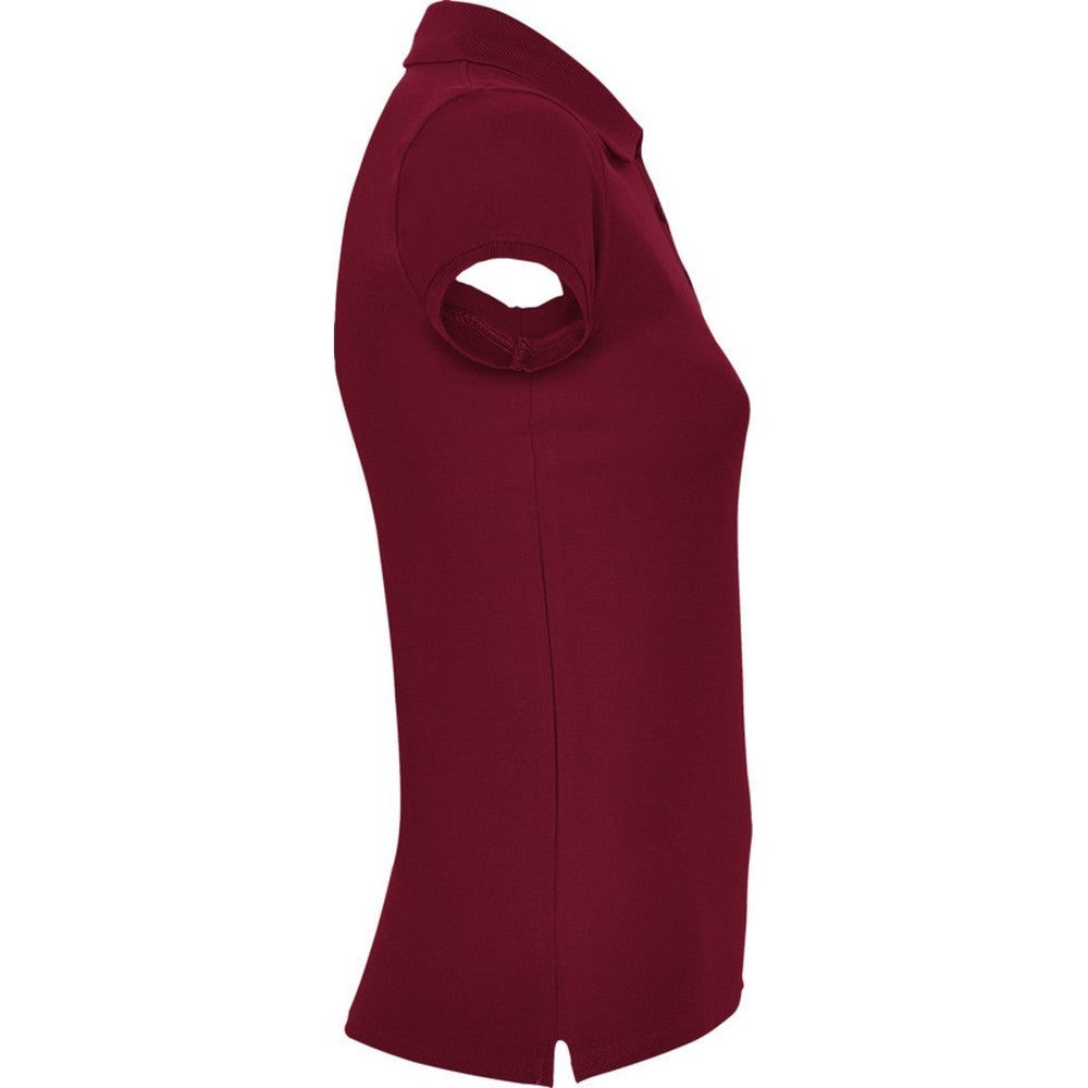 Garnet Red - Side - Roly Womens-Ladies Star Polo Shirt
