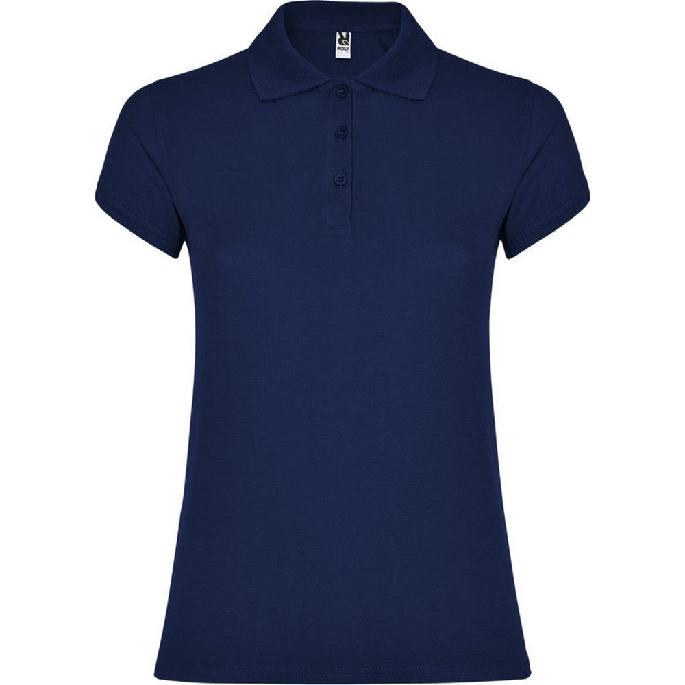 Navy Blue - Front - Roly Womens-Ladies Star Polo Shirt