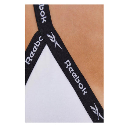 White - Side - Reebok Womens-Ladies Dotty Triangle Sports Bra