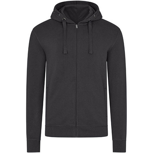 Dark Grey - Front - HRM Mens Premium Full Zip Hoodie