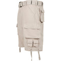 Old White - Side - Build Your Brand Mens Savage Cargo Shorts