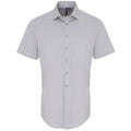 Silver - Front - Premier Mens Poplin Stretch Short-Sleeved Shirt