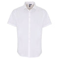 White - Front - Premier Mens Poplin Stretch Short-Sleeved Shirt