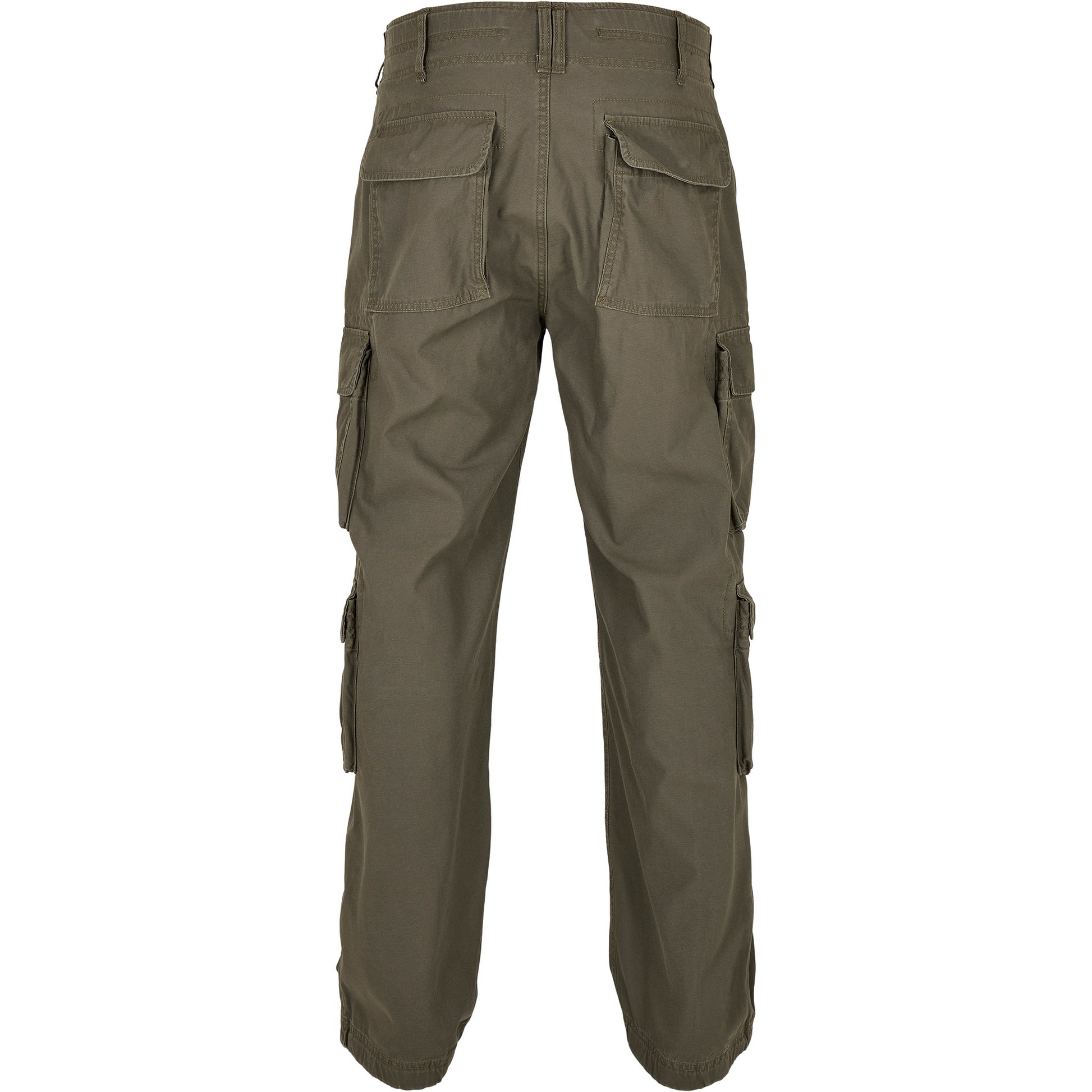 Olive - Back - Build Your Brand Mens Pure Vintage Cargo Trousers