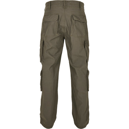 Olive - Back - Build Your Brand Mens Pure Vintage Cargo Trousers