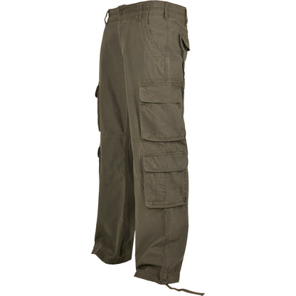 Olive - Side - Build Your Brand Mens Pure Vintage Cargo Trousers