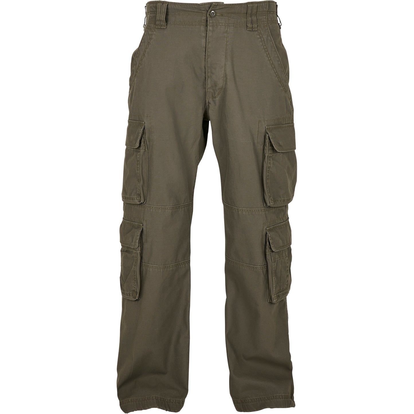 Olive - Front - Build Your Brand Mens Pure Vintage Cargo Trousers