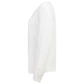 White - Side - Henbury Womens-Ladies Pleated Front Long-Sleeved Blouse
