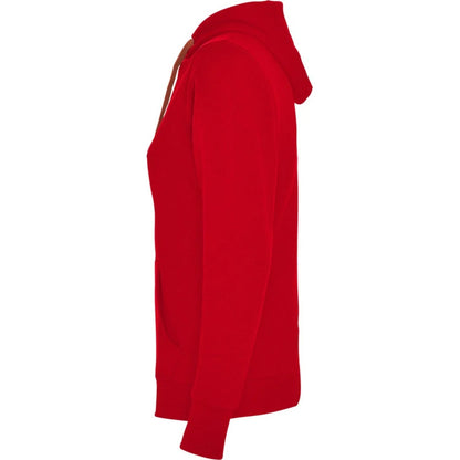 Red-Black - Side - Roly Womens-Ladies Urban Hooded Polycotton Sweatshirt