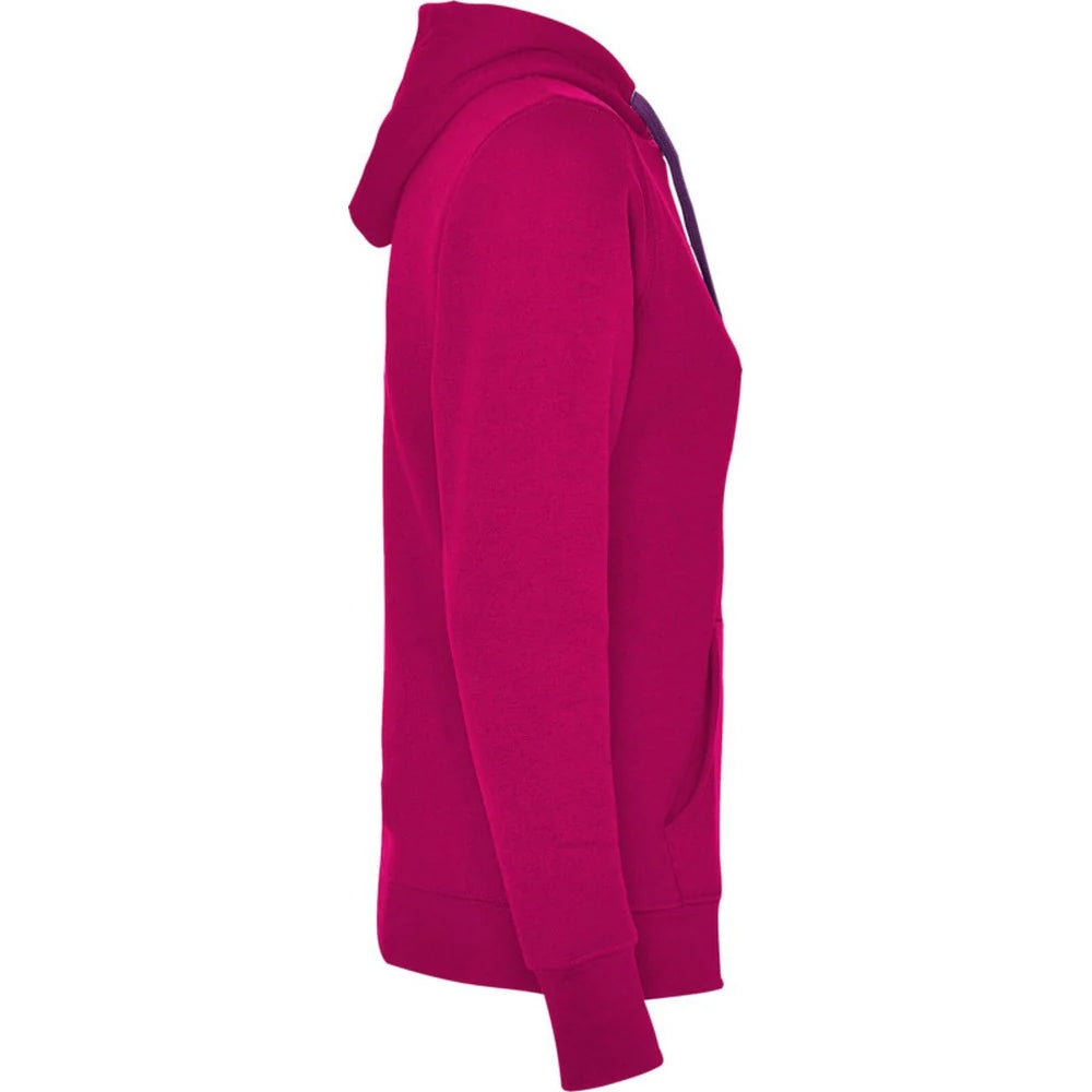 Rosette-Purple - Side - Roly Womens-Ladies Urban Hooded Polycotton Sweatshirt