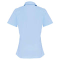 Pale Blue - Back - Premier Womens-Ladies Cotton Poplin Stretch Short-Sleeved Shirt