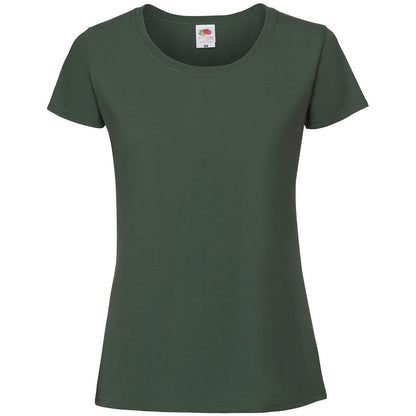 Bottle Green - Front - Fruit of the Loom Womens-Ladies Iconic 190 T-Shirt