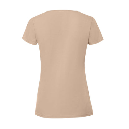Desert Sand - Back - Fruit of the Loom Womens-Ladies Iconic 190 T-Shirt
