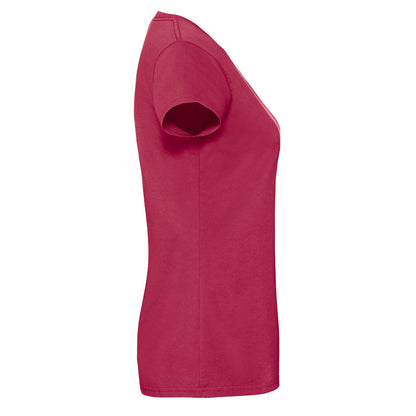 Cranberry - Side - Fruit of the Loom Womens-Ladies Iconic 190 T-Shirt