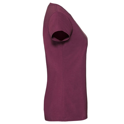 Burgundy - Side - Fruit of the Loom Womens-Ladies Iconic 190 T-Shirt