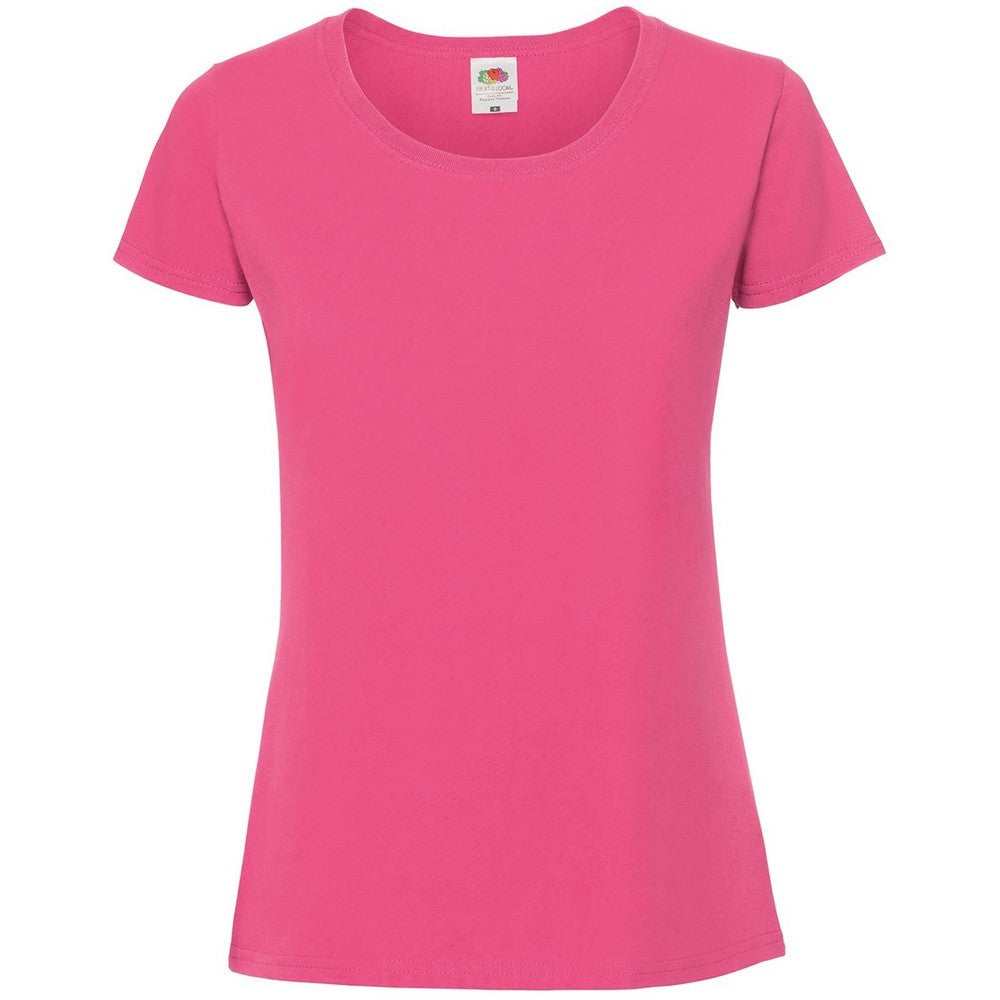 Fuchsia - Front - Fruit of the Loom Womens-Ladies Iconic 190 T-Shirt