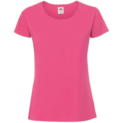 Fuchsia - Front - Fruit of the Loom Womens-Ladies Iconic 190 T-Shirt