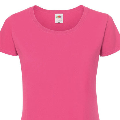 Fuchsia - Back - Fruit of the Loom Womens-Ladies Iconic 190 T-Shirt