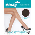 Barely Black - Front - Cindy Womens-Ladies 15 Denier Glossy Tights (1 Pair)
