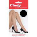 Black - Back - Cindy Womens-Ladies Ladder Resist Tights (1 Pair)