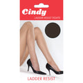 Barely Black - Back - Cindy Womens-Ladies Ladder Resist Tights (1 Pair)