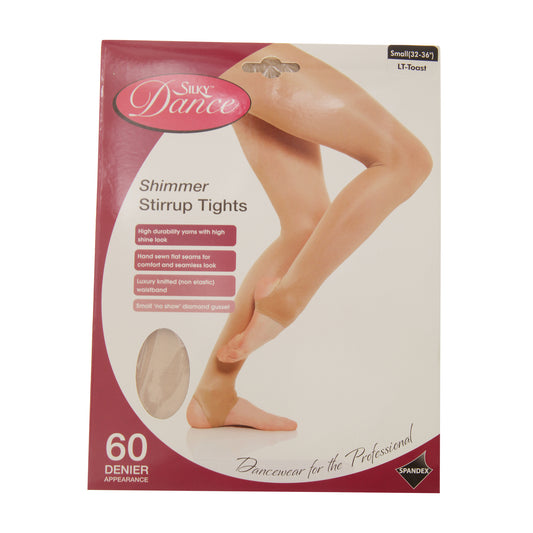Light Toast - Front - Silky Womens-Ladies Dance Shimmer Stirrup Tights (1 Pair)