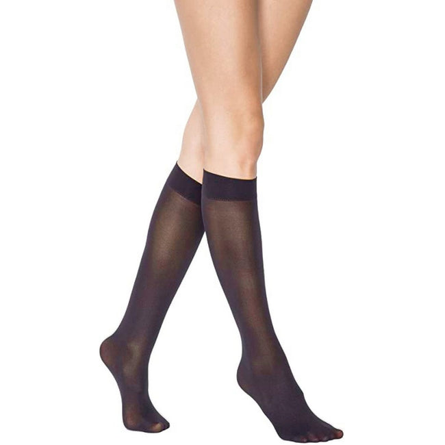 Barely Black - Back - Silky Womens-Ladies Support Flight Socks (1 Pair)