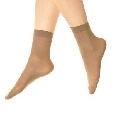 Natural - Front - Silky Womens-Ladies Opaque 40 Denier Ankle Highs (3 Pairs)