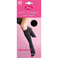 Black - Front - Silky Womens-Ladies Opaque 40 Denier Knee Highs (2 Pairs)