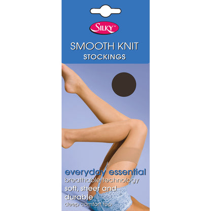 Barely Black - Front - Silky Womens-Ladies Smooth Knit Stockings (1 Pairs)