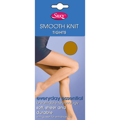 Natural Tan - Back - Silky Womens-Ladies Smooth Knit Tights (1 Pairs)