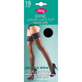 Black - Front - Silky Womens-Ladies Shine Lace Top Hold Ups (1 Pair)