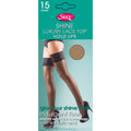 Melon - Front - Silky Womens-Ladies Shine Lace Top Hold Ups (1 Pair)
