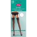White - Front - Silky Womens-Ladies Shine Lace Stockings (1 Pair)